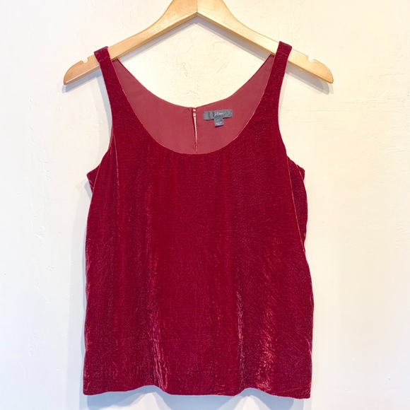 J CREW | Plum Velvet Versatile Spaghetti Strap Boho Tank Top - Picture 5 of 11